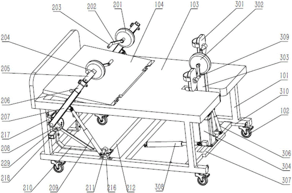 Rehabilitation training bed for comprehensive training of four limbs