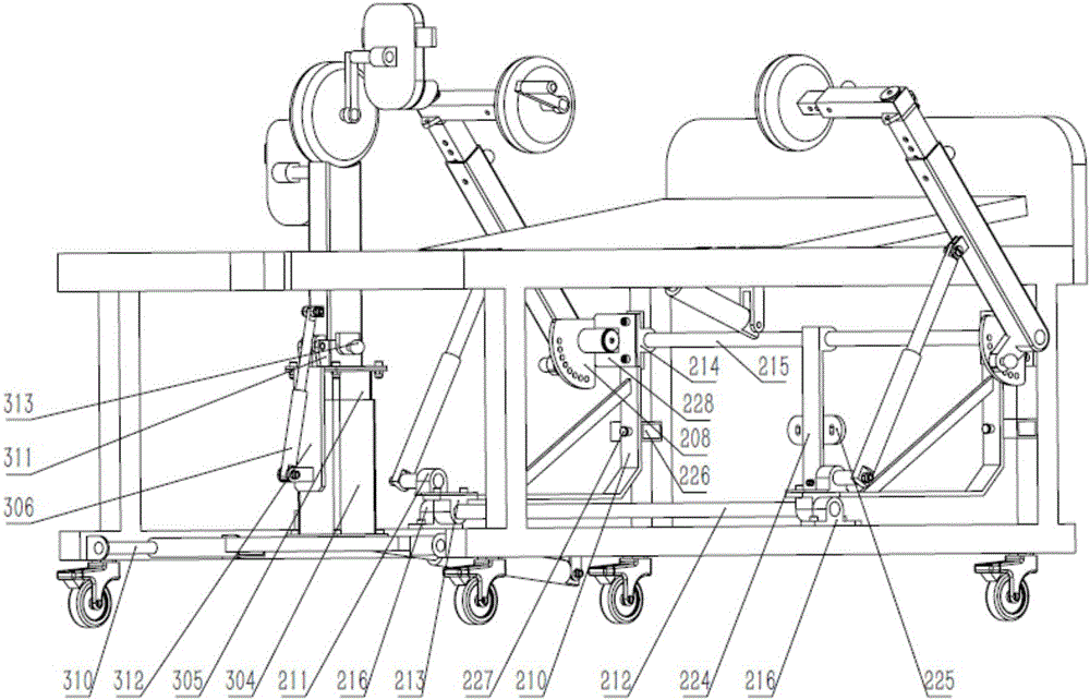 Rehabilitation training bed for comprehensive training of four limbs