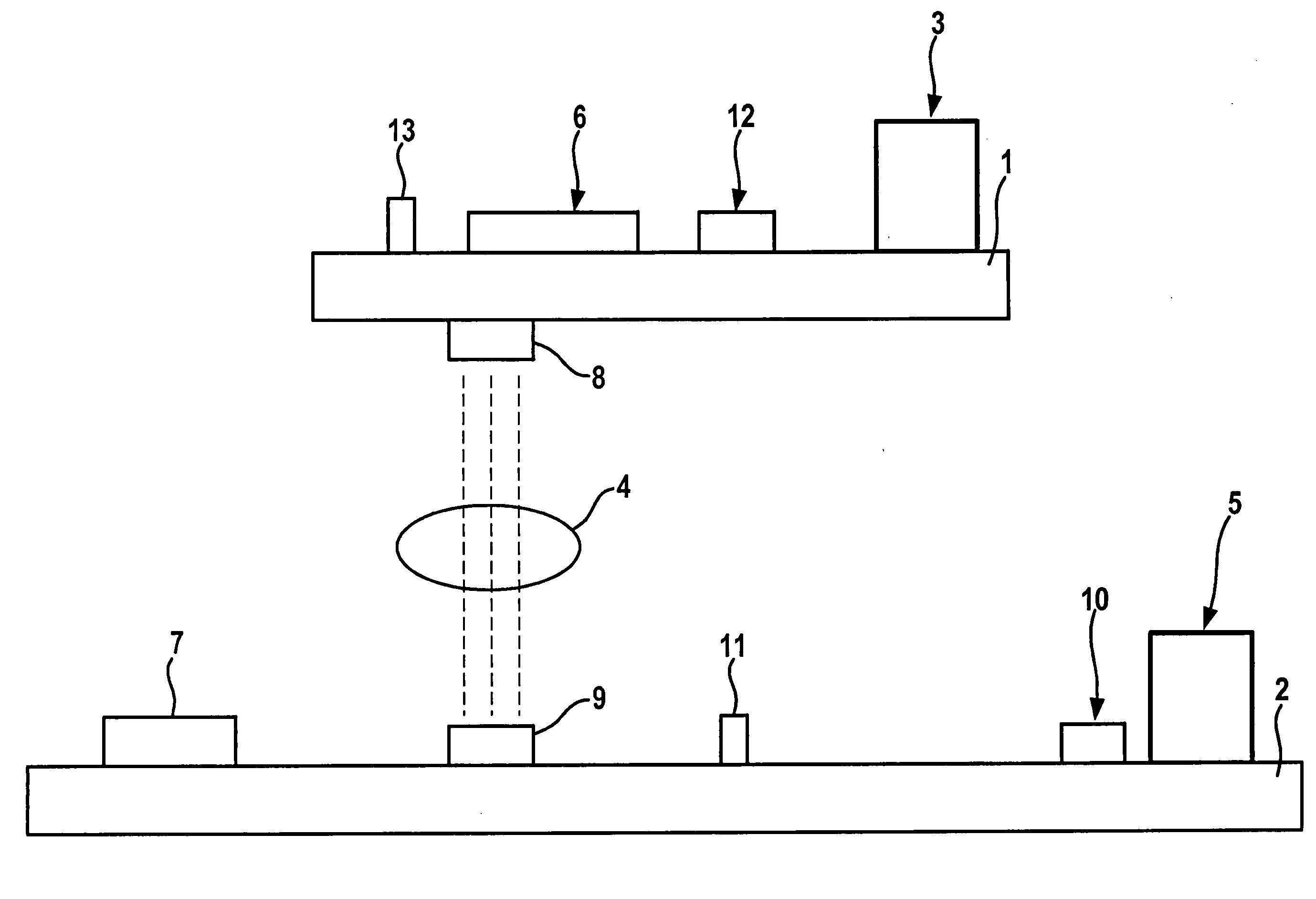 Control unit having a device for optical data transmission