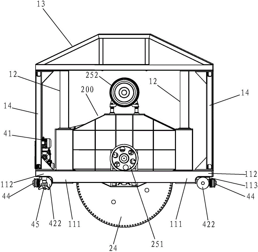 Saw web spindle box assembly and mining boulder strip machine