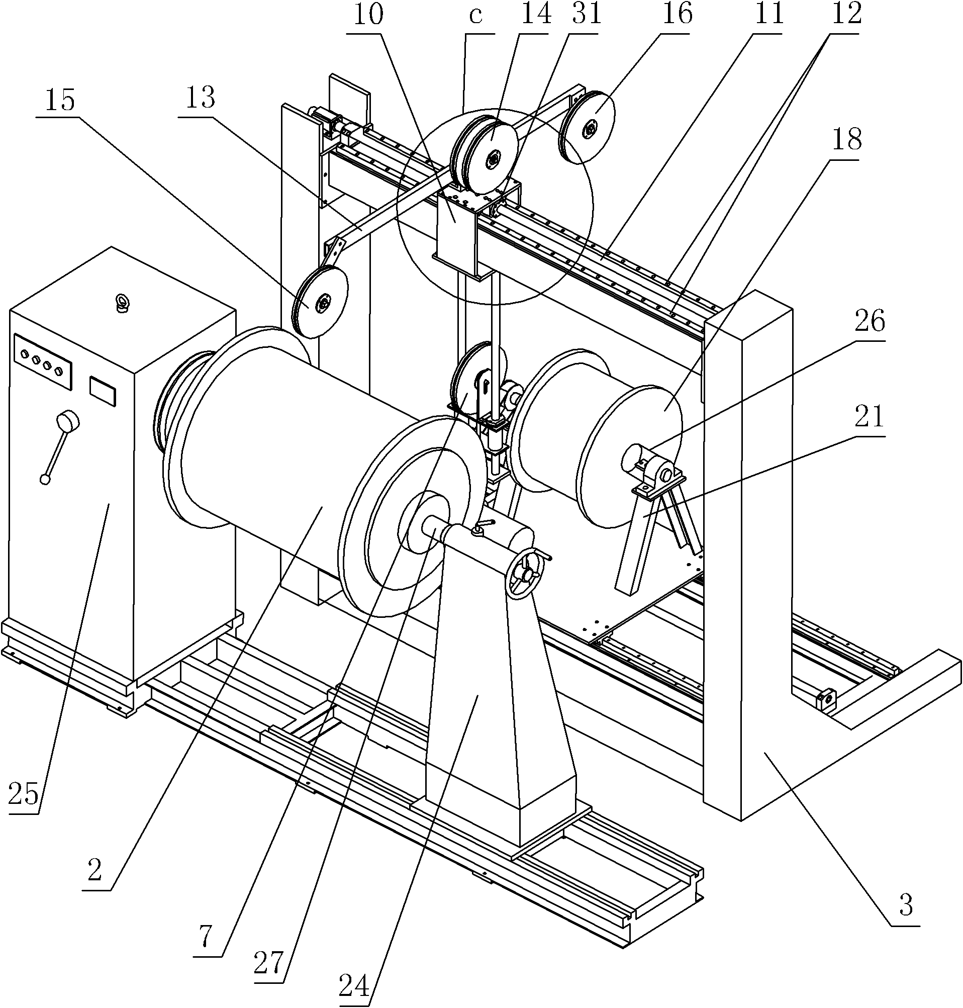 Constant-tension winding machine for niobium titanium-copper superconducting solenoid coils