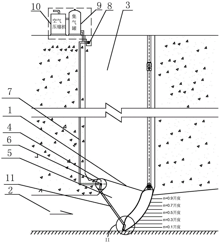 A high-head ship lock water delivery valve bottom edge aeration system