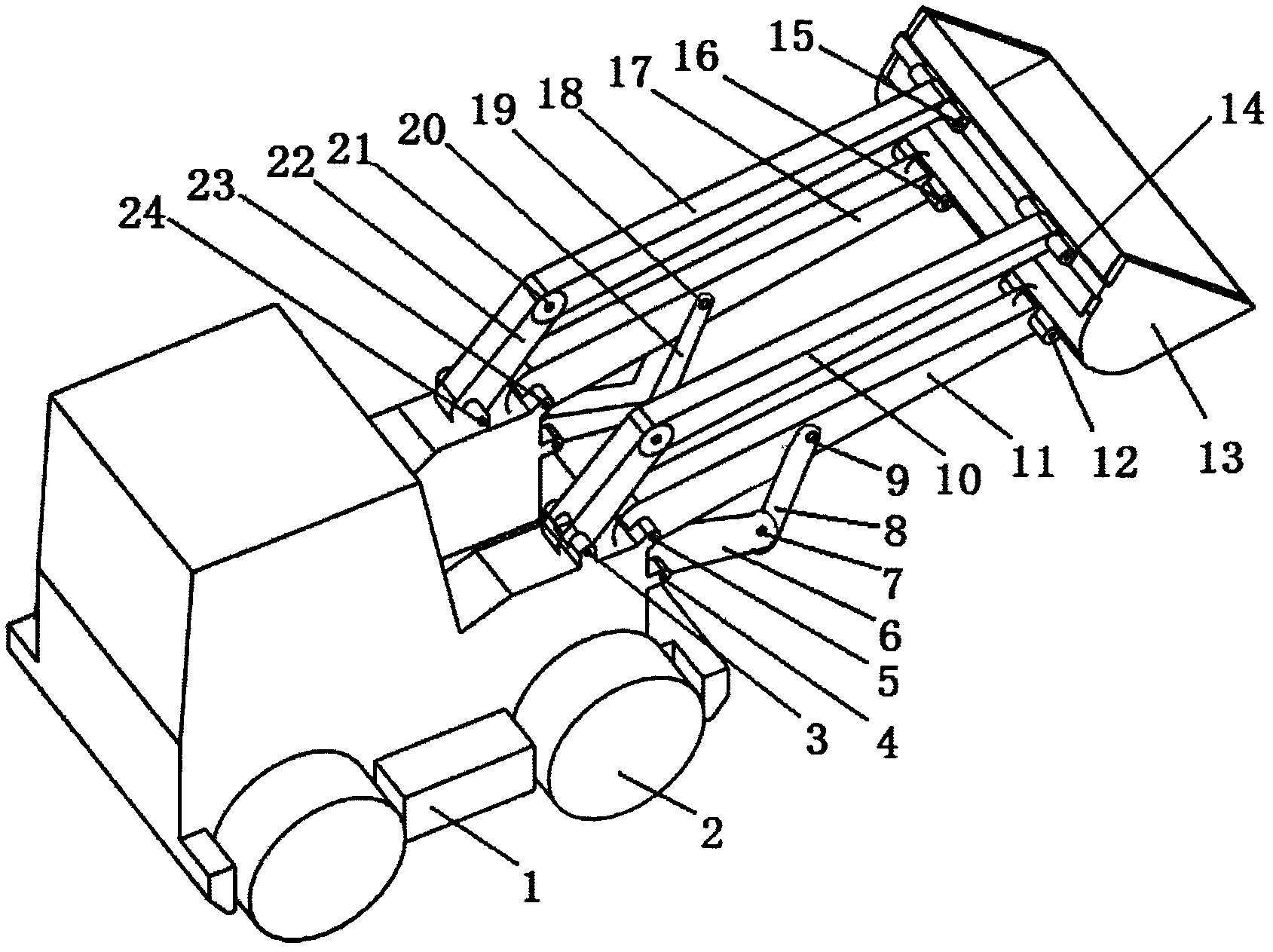 Controllable-mechanism type heavy-duty loader with high bearing capacity