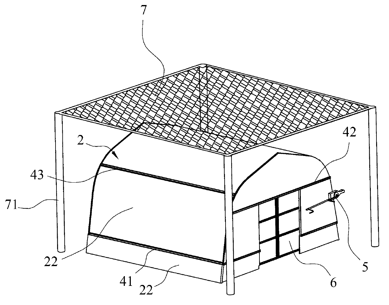 Device for propagating and shielding natural enemies of pests and method for preventing and treating pests by adopting device