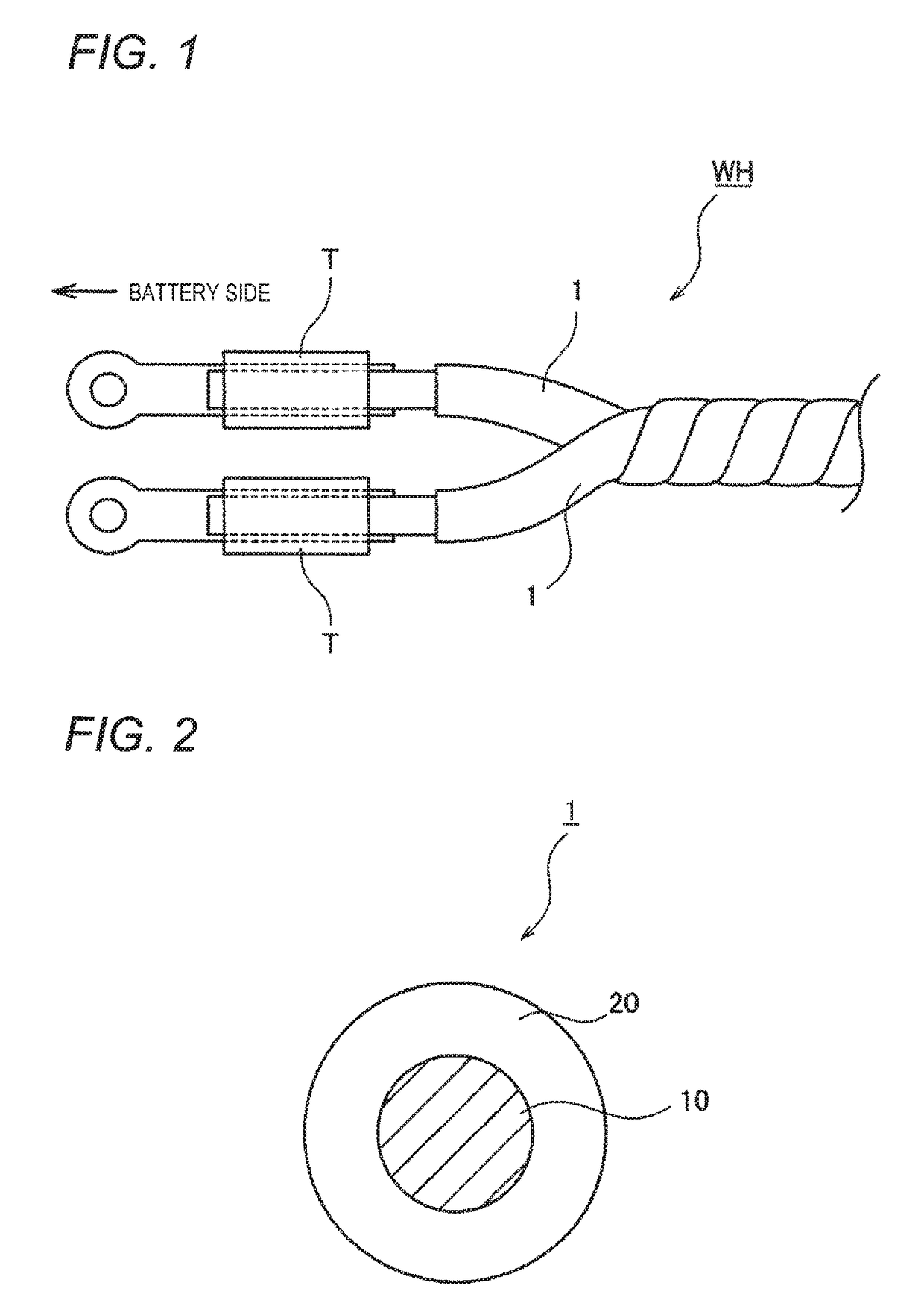 Battery routing electric wire and wire harness