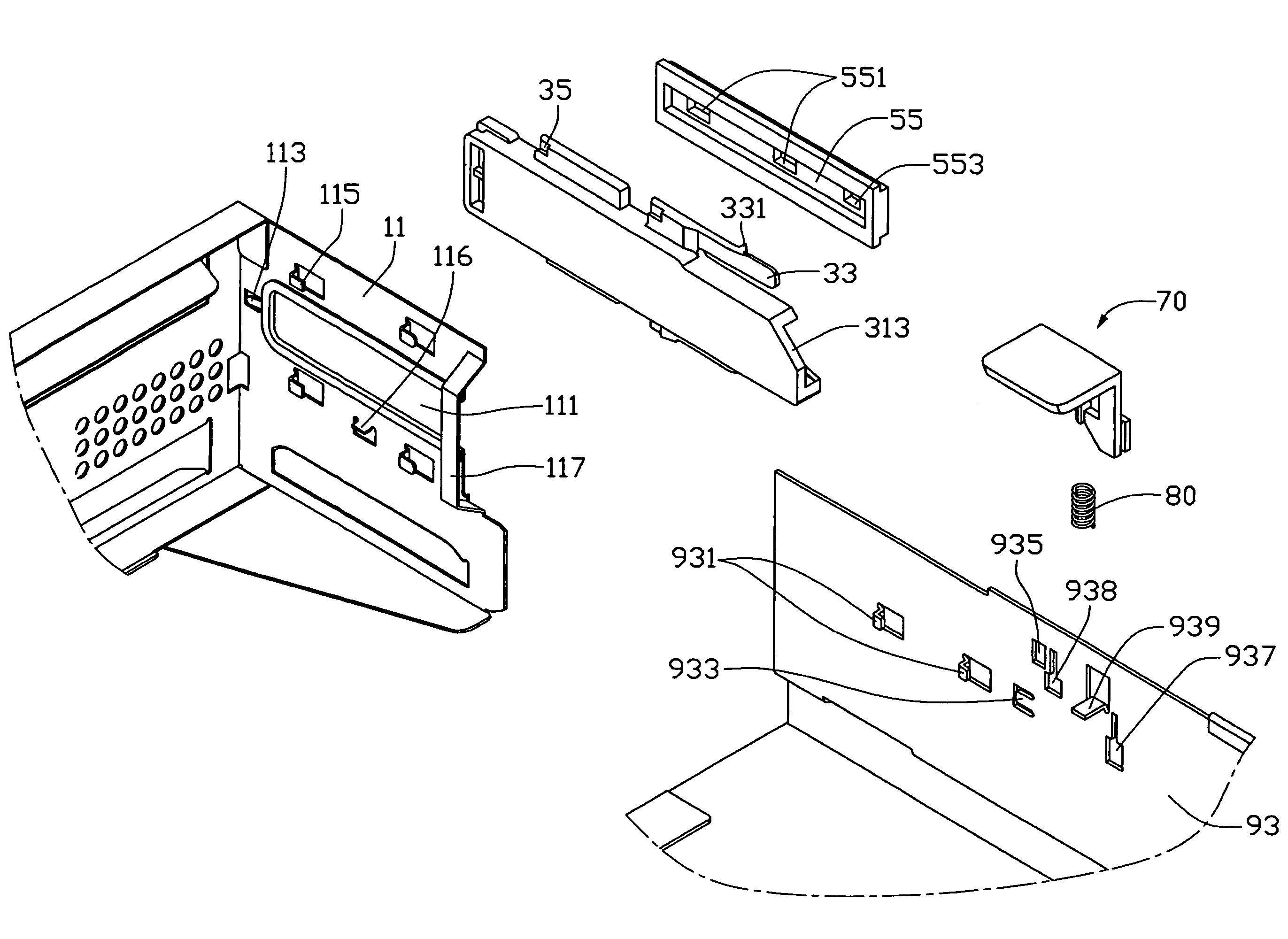 Mounting assembly of computer enclosure