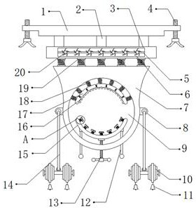 Fixing device used for gas pipeline along-bridge laying