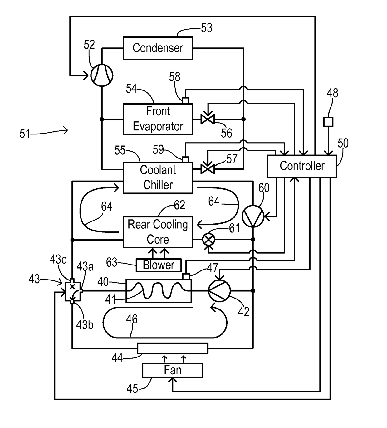 Hybrid vehicle with multi-zone cabin cooling and integrated battery cooling