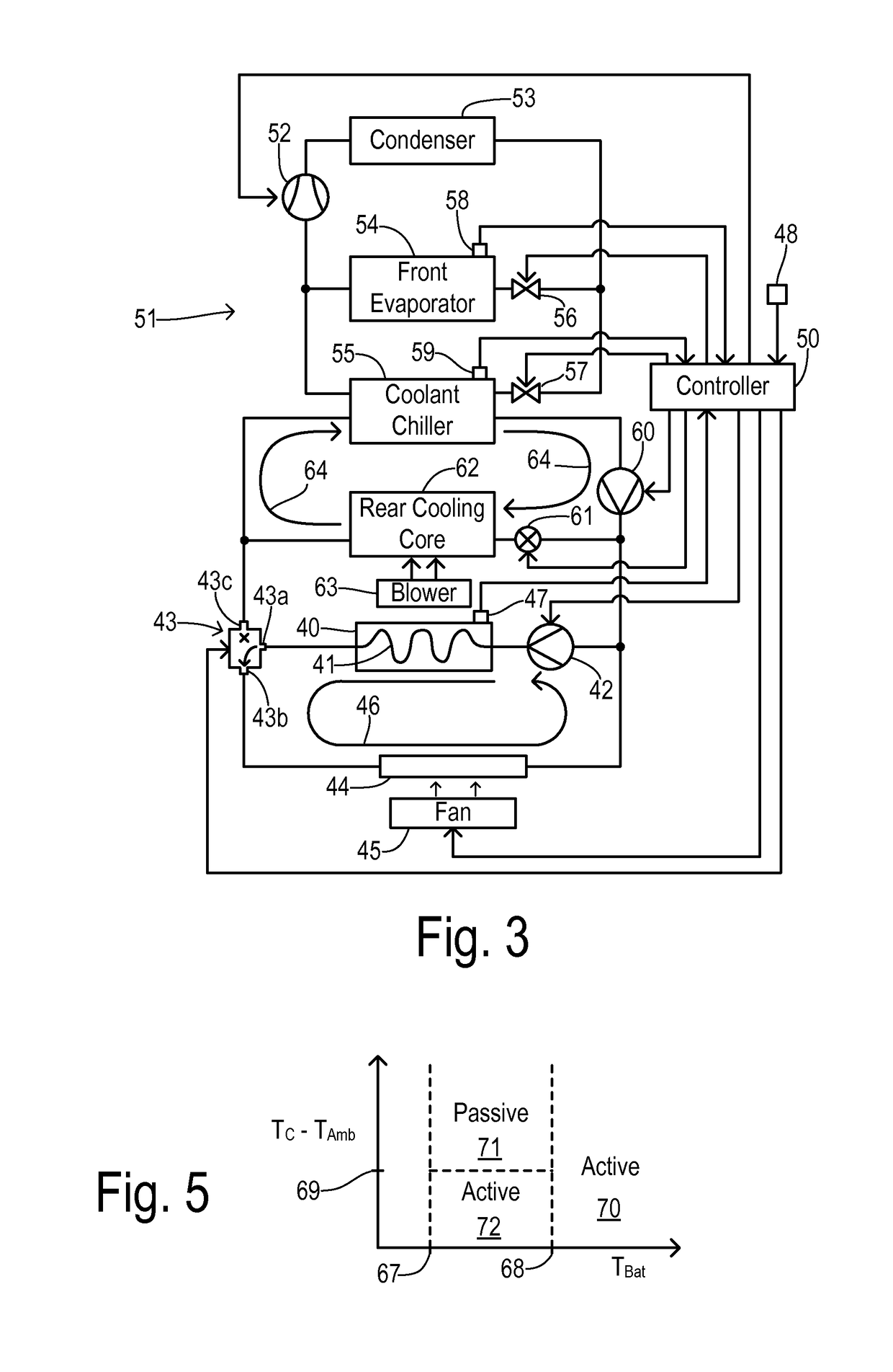 Hybrid vehicle with multi-zone cabin cooling and integrated battery cooling