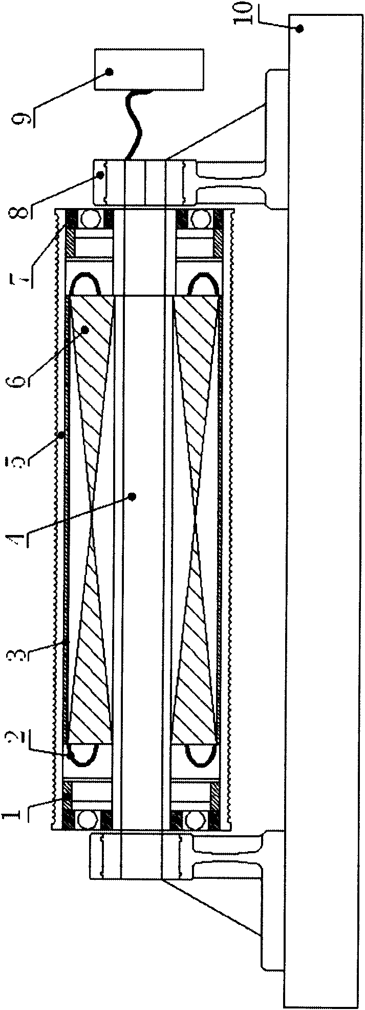 Low-speed outer rotor permanent magnet drive device with rotating speed of outer cylinder being 0.001-30r/min