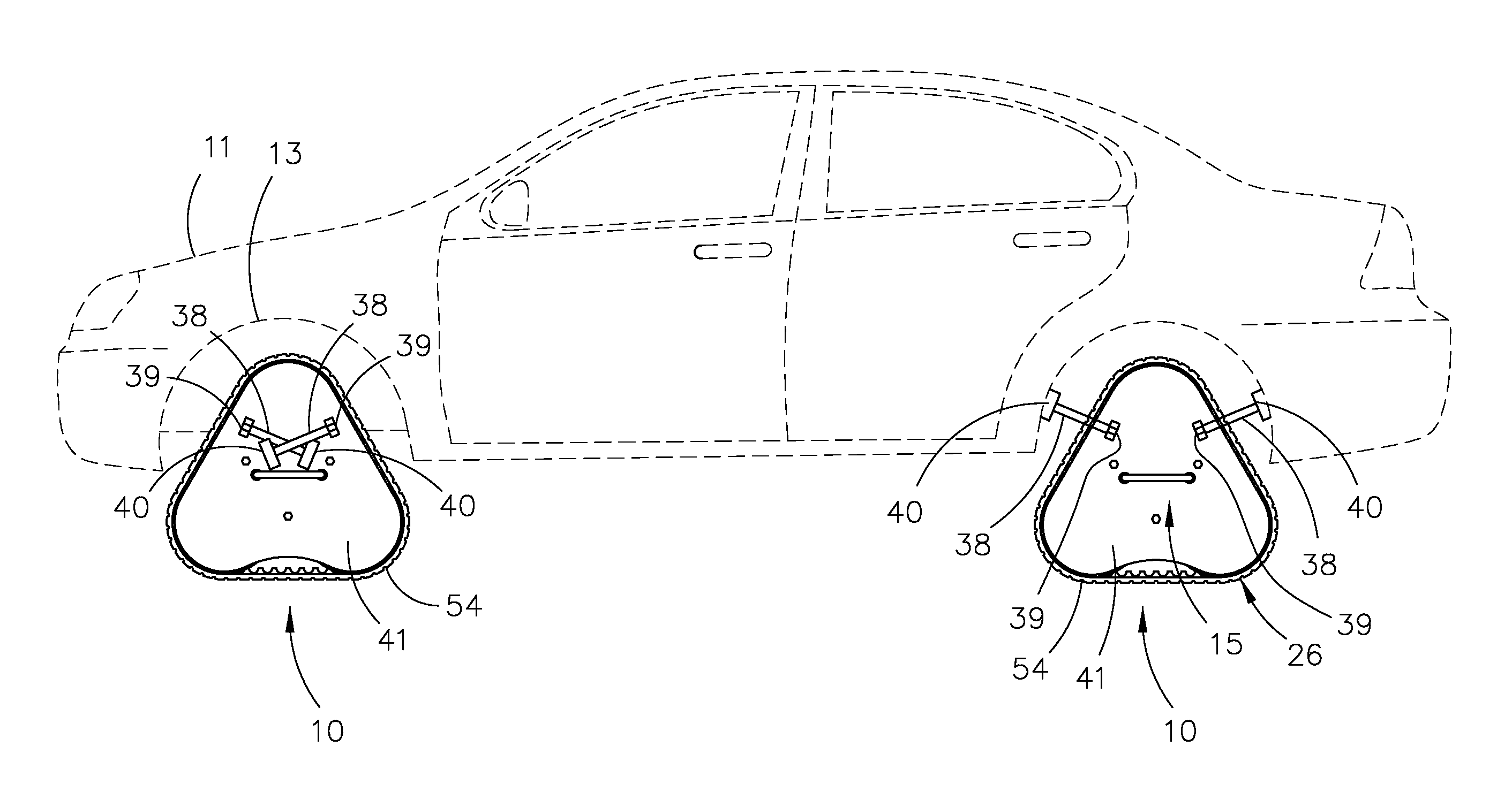 Triangle track vehicle wheel