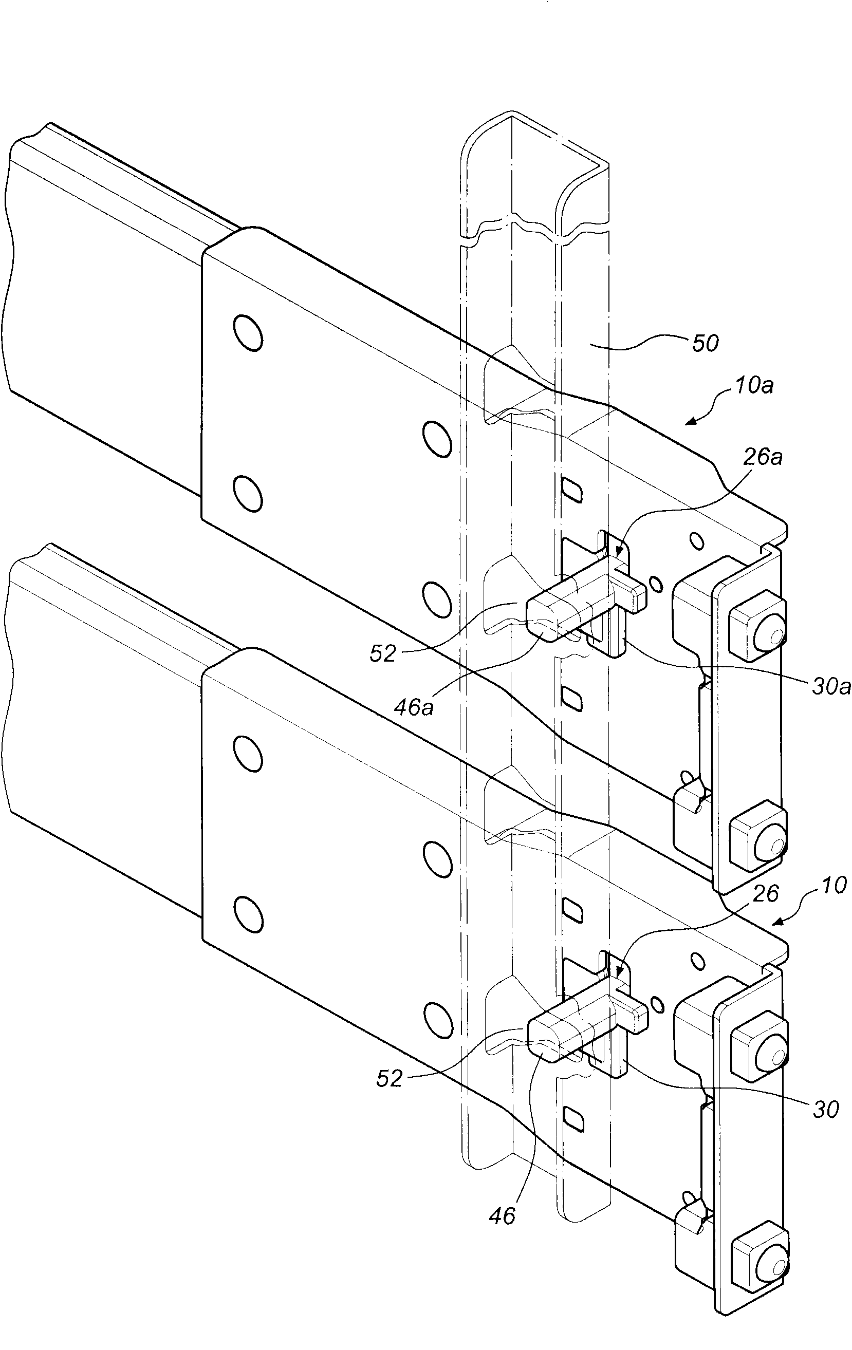 Sliding rail interlink lock assembly