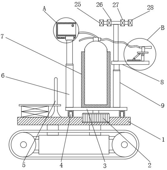 Auxiliary unmanned fire-extinguishing robot for ship engine room