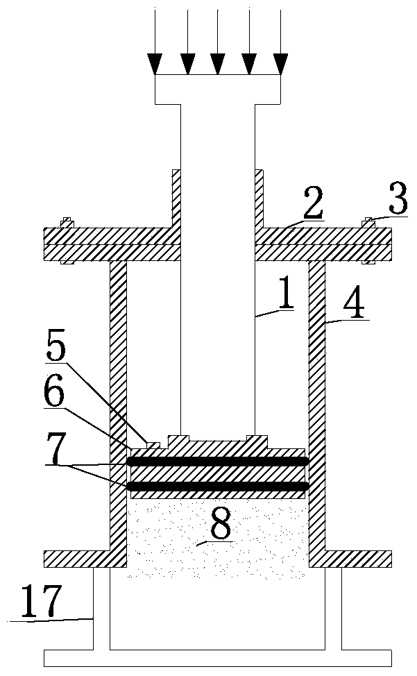 Overlying rock isolation grouting filling fly ash slurry compression test system and method