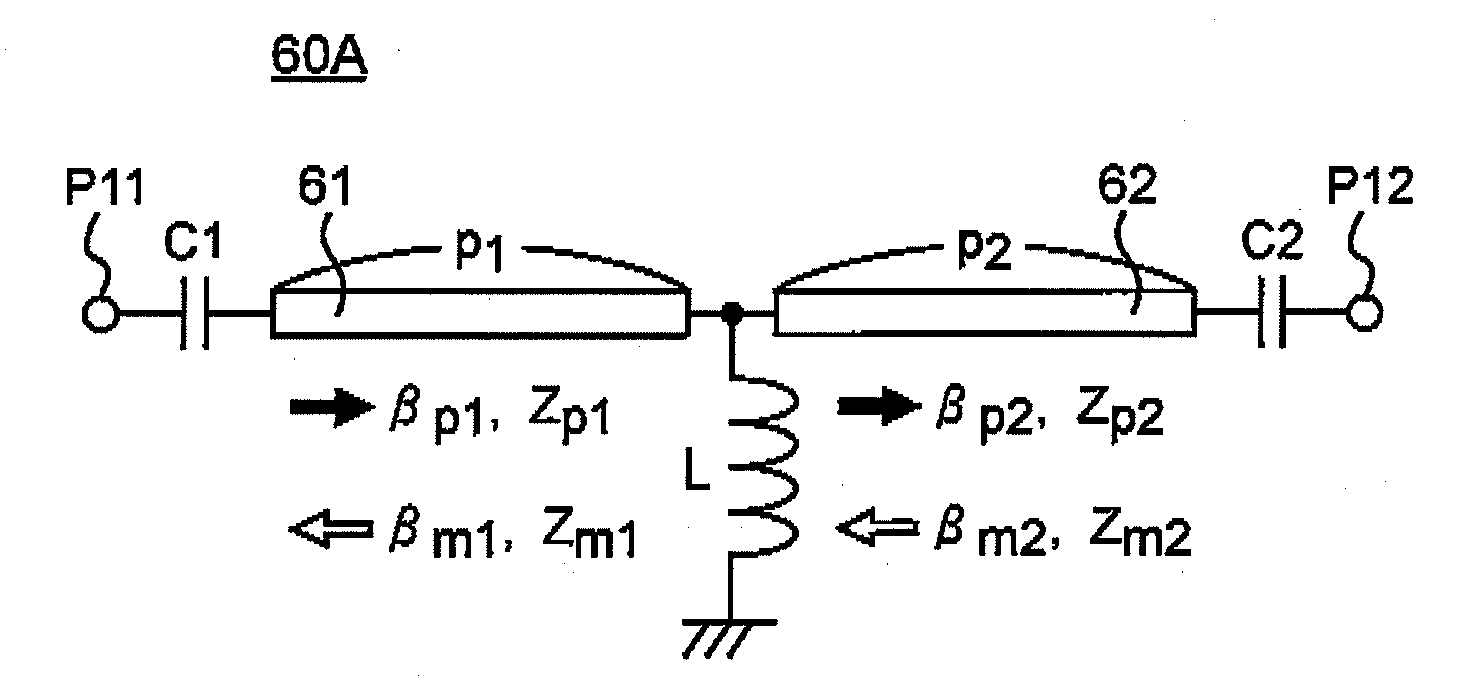 Transmission line microwave apparatus including at least one non-reciprocal transmission line part between two parts