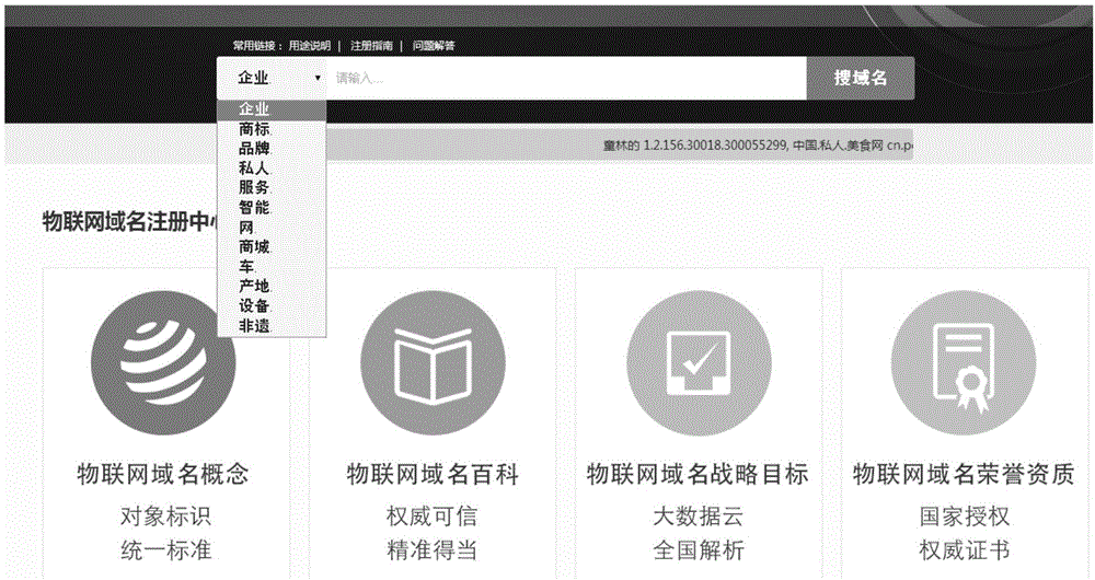 Chinese and English analysis method and system of Internet of Things domain names