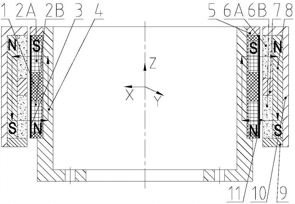 Lorentz-force axial magnetic bearing of outer rotor