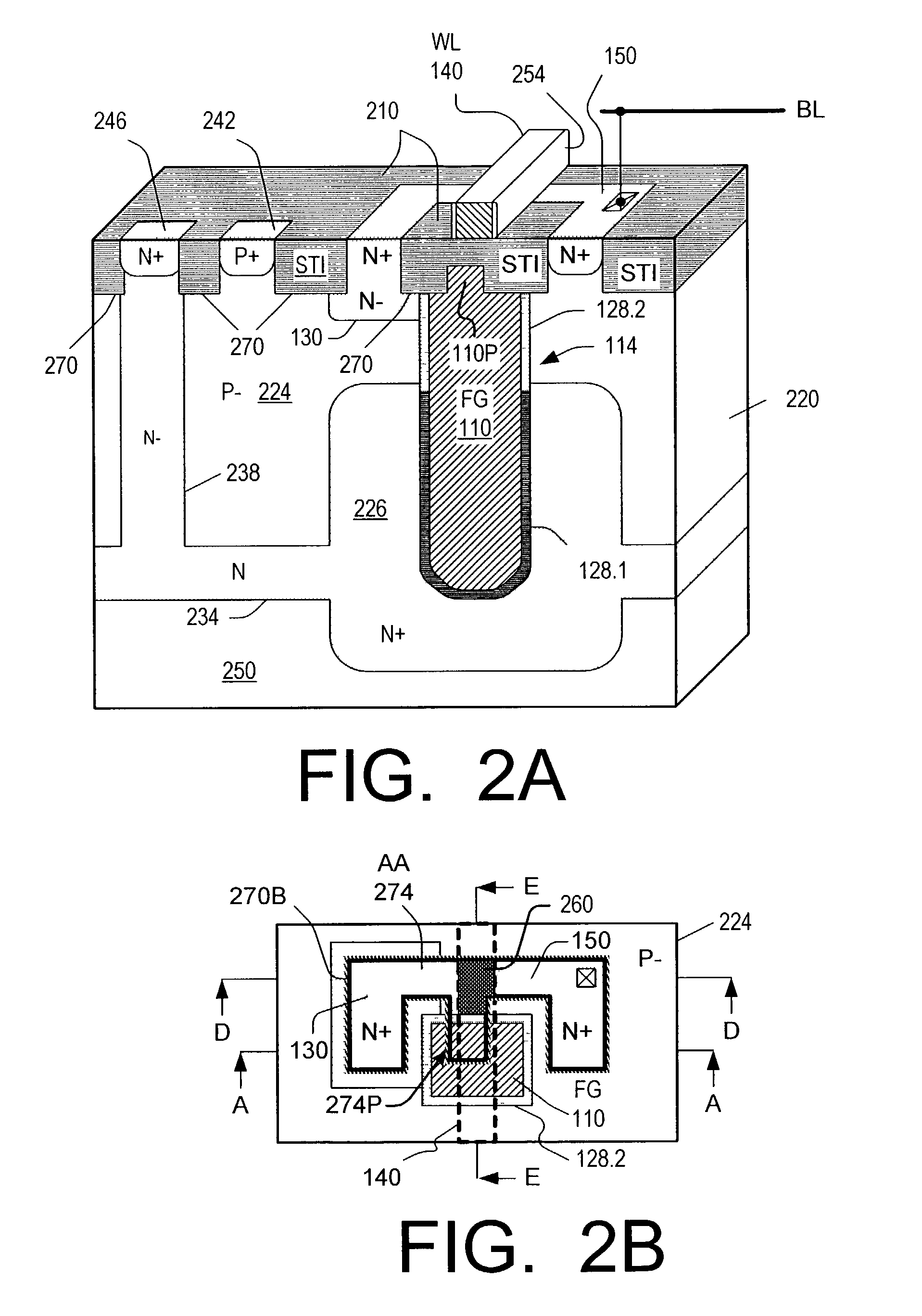 Nonvolatile memory cell with a floating gate at least partially located in a trench in a semiconductor substrate