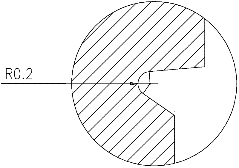 Rotating extrusion processing method for arc cutting edge with width less than R0.2