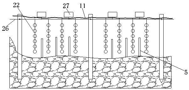 Hanging strip type multi-water-level biological island construction device and island construction method