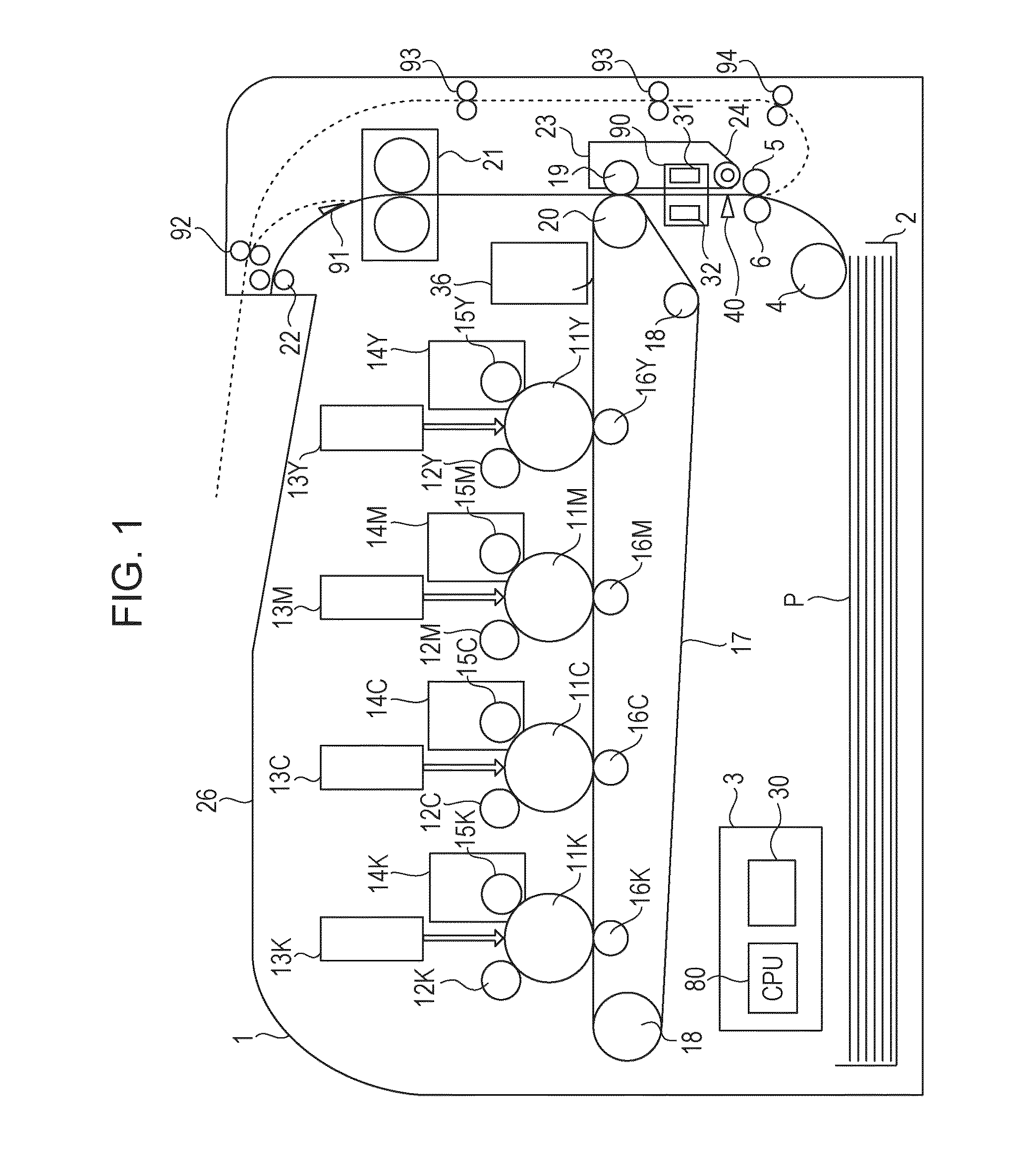 Grammage detection sensor for recording material and image forming apparatus