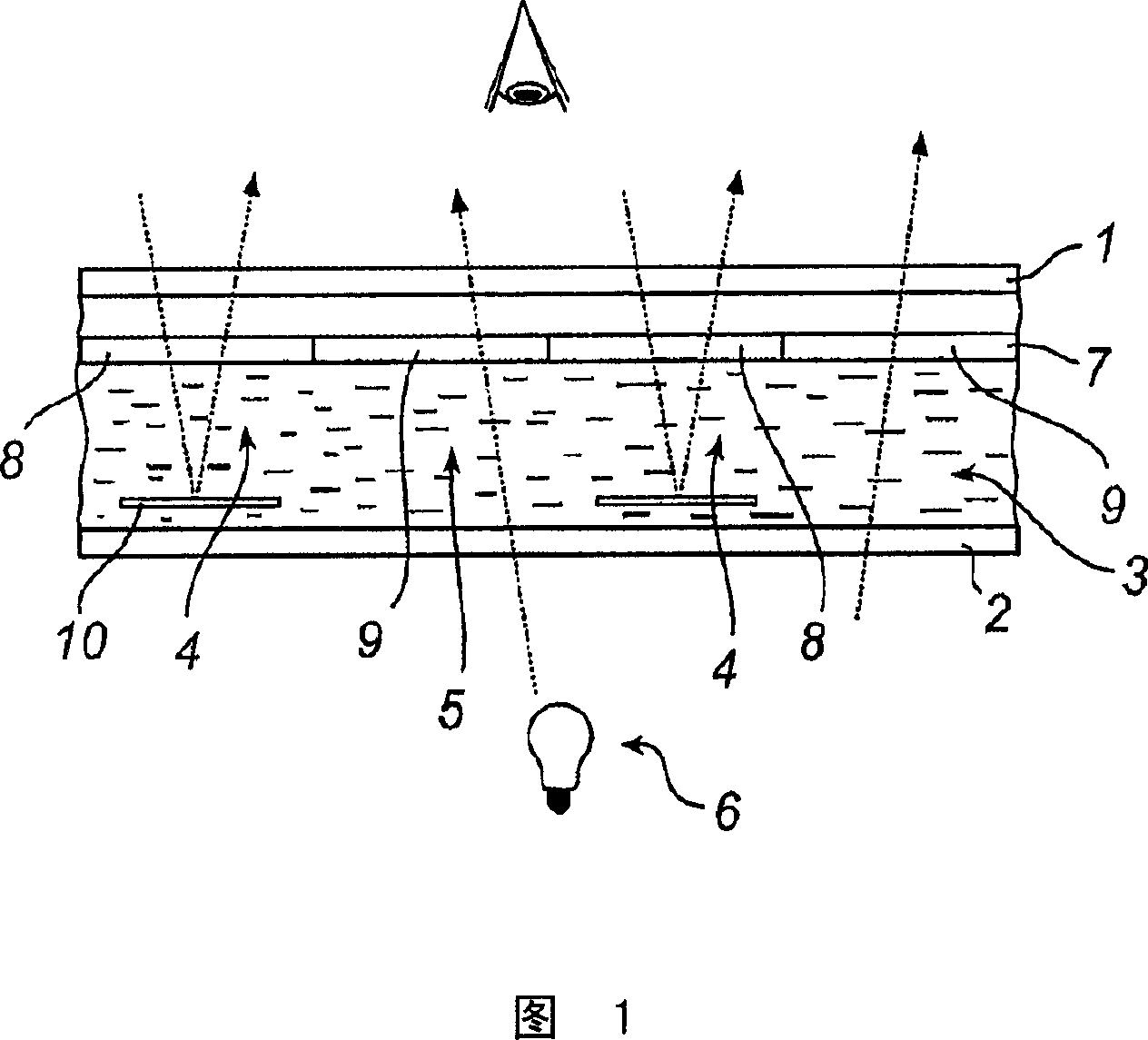 Transflective liquid crystal display with patterned optical layer