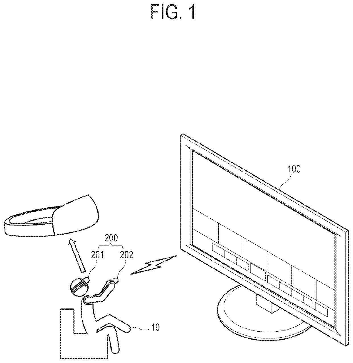 Controlling a display apparatus using a virtual UI provided by an electronic apparatus