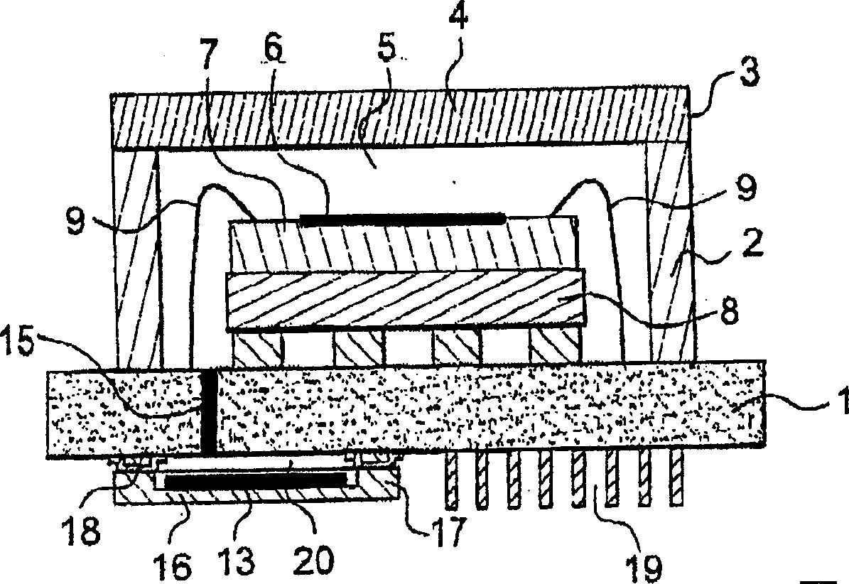 Component for the detection of electromagnetic radiation, in particular infrared, optical block for infrared imaging integrating said component and fabrication procedure thereof