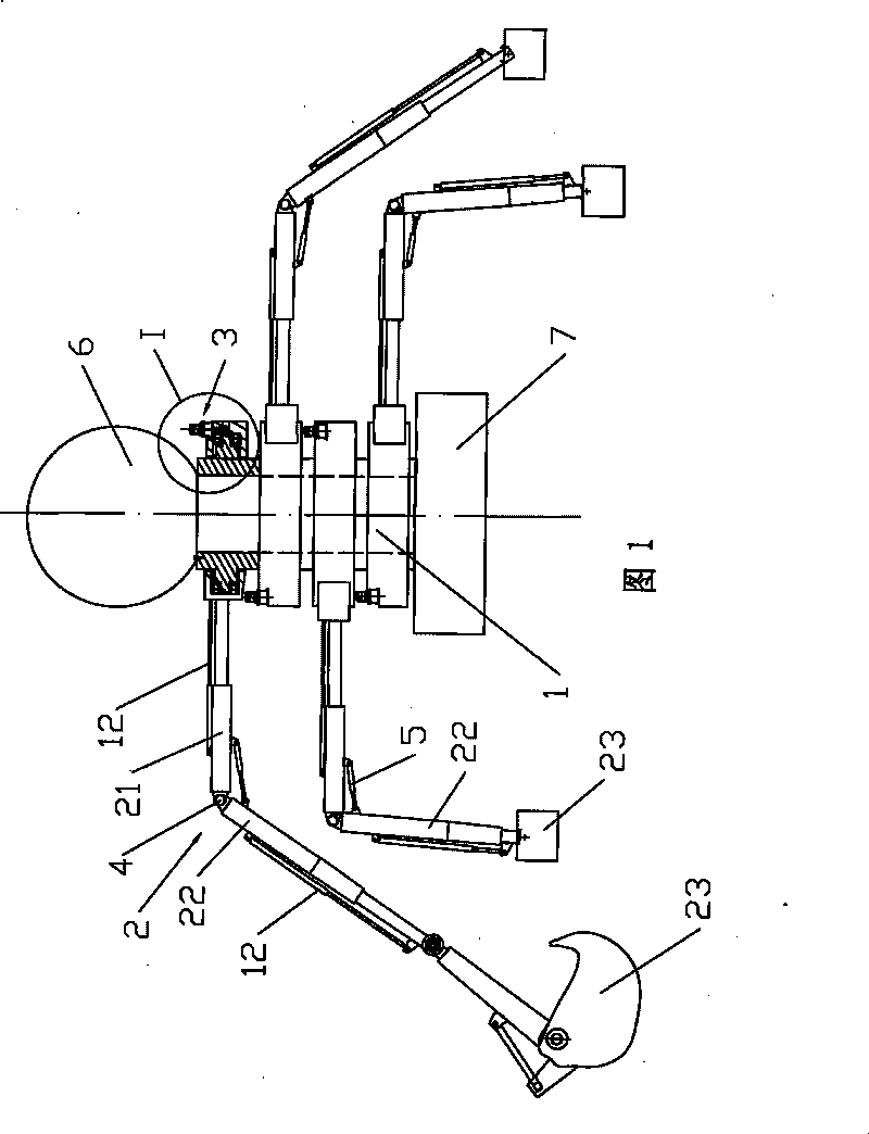 Robot with single-rotation axis and multi-expansion leg