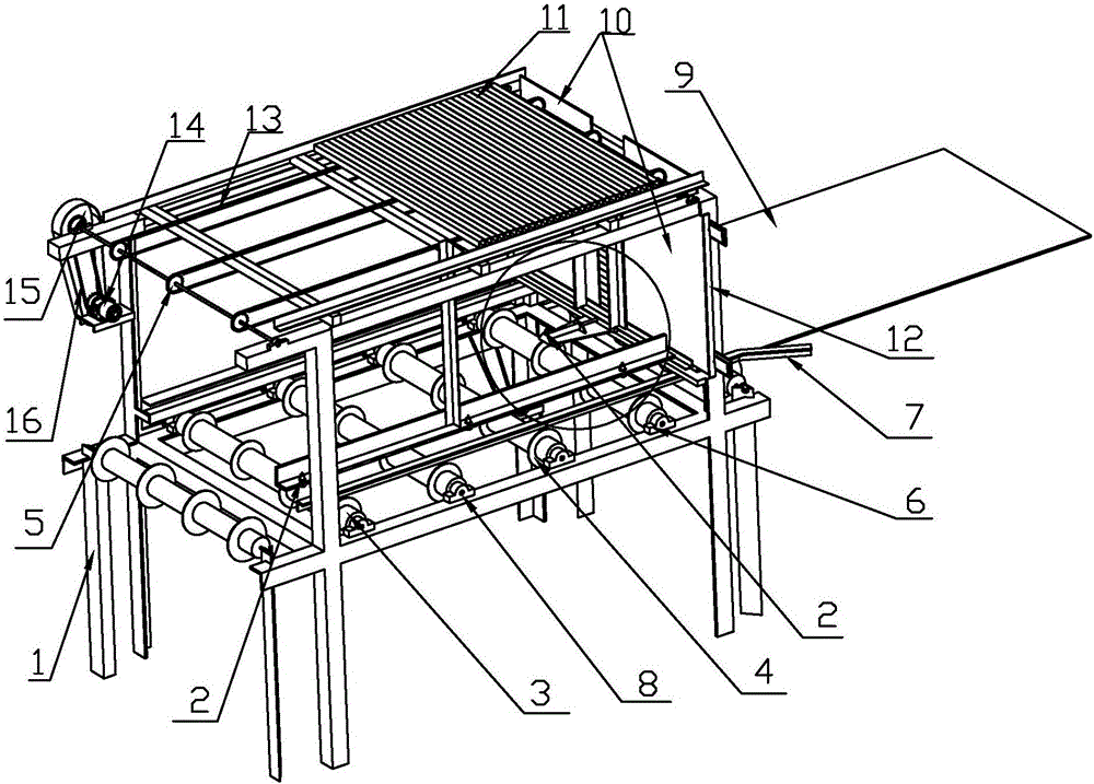 Wood plate airing and rod putting machine