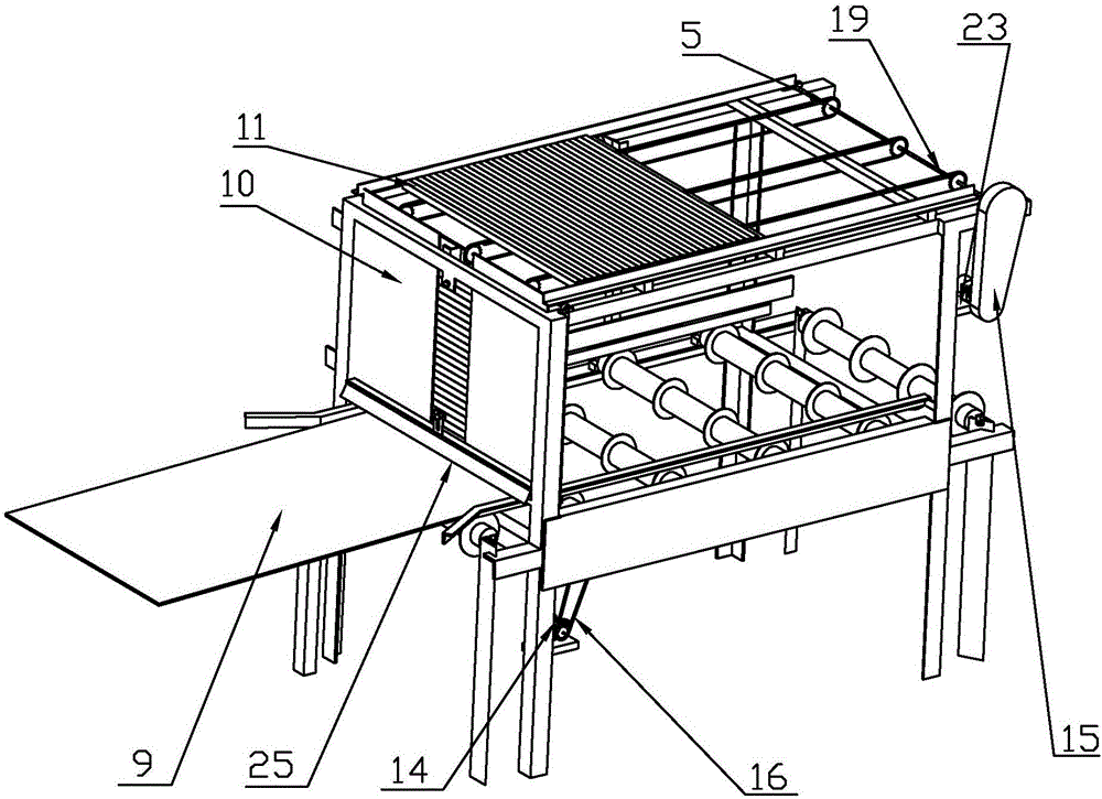 Wood plate airing and rod putting machine