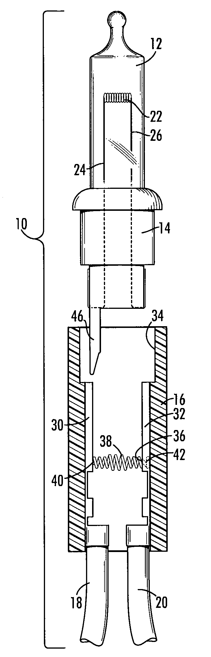 Asymmetric Spring Coil Shunt For Light String Socket