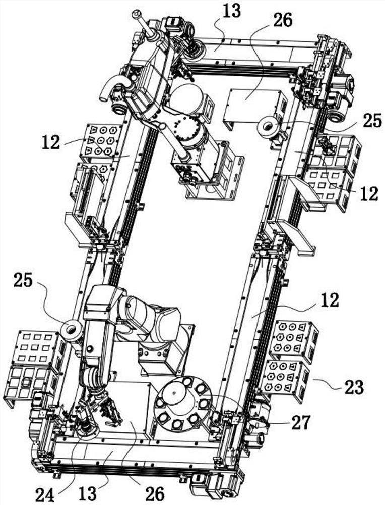 Spliced industrial scene application robot training practice platform