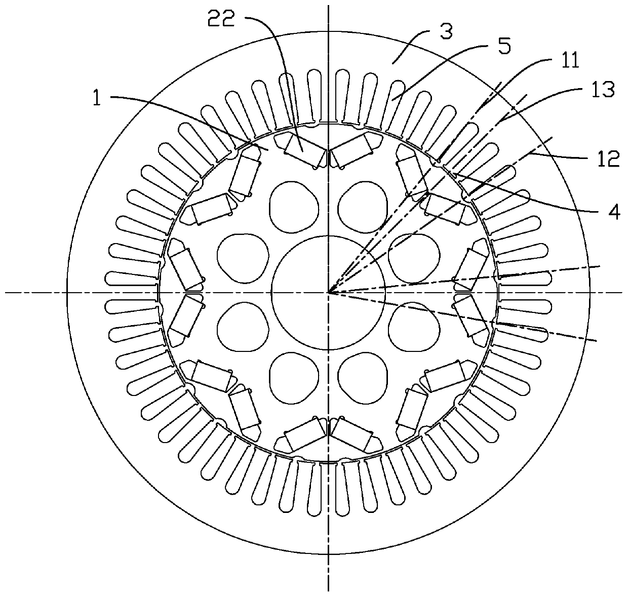 Motor capable of inhibiting electromagnetic noise of motor and improving NVH, and automobile