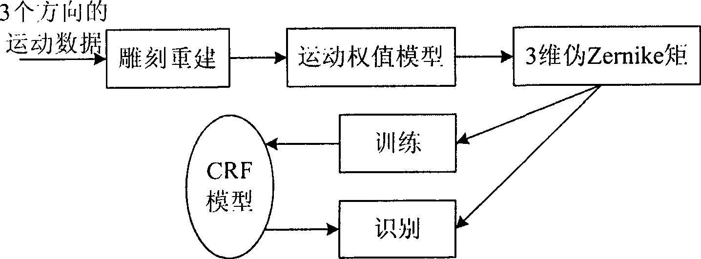 View angle-independent action identification method