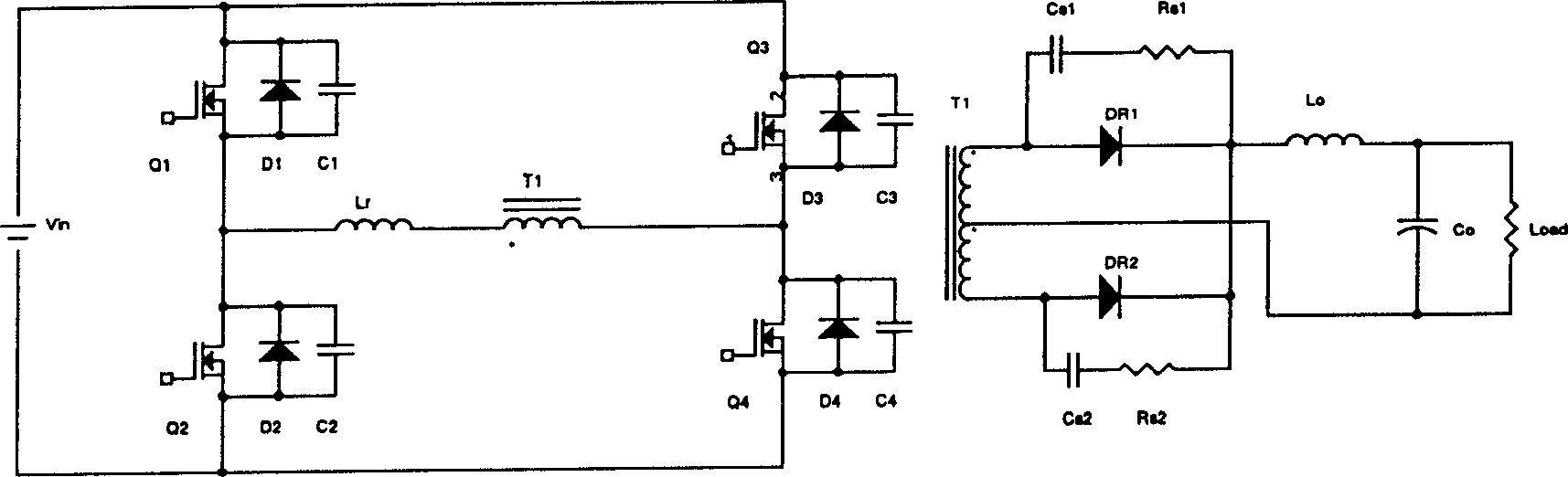 Soft switch full-bridge phase-shift circuit with clamping circuit and its clamping method