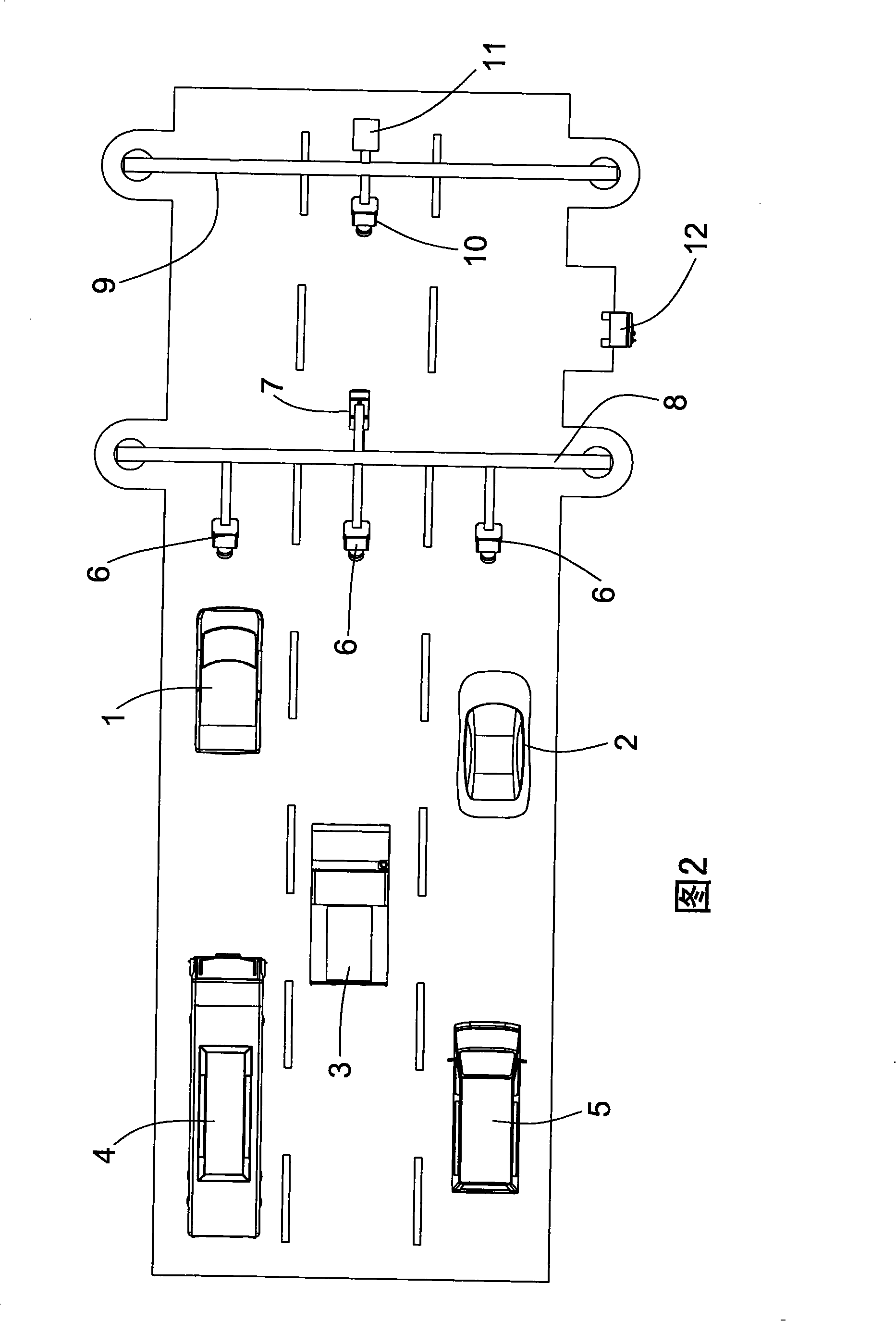 Method for locating and controlling multilane free flow video vehicle