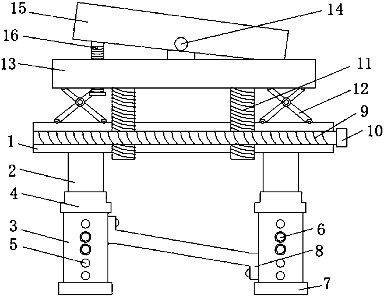 Lifting type rice seedling-raising tray and lifting adjustment method