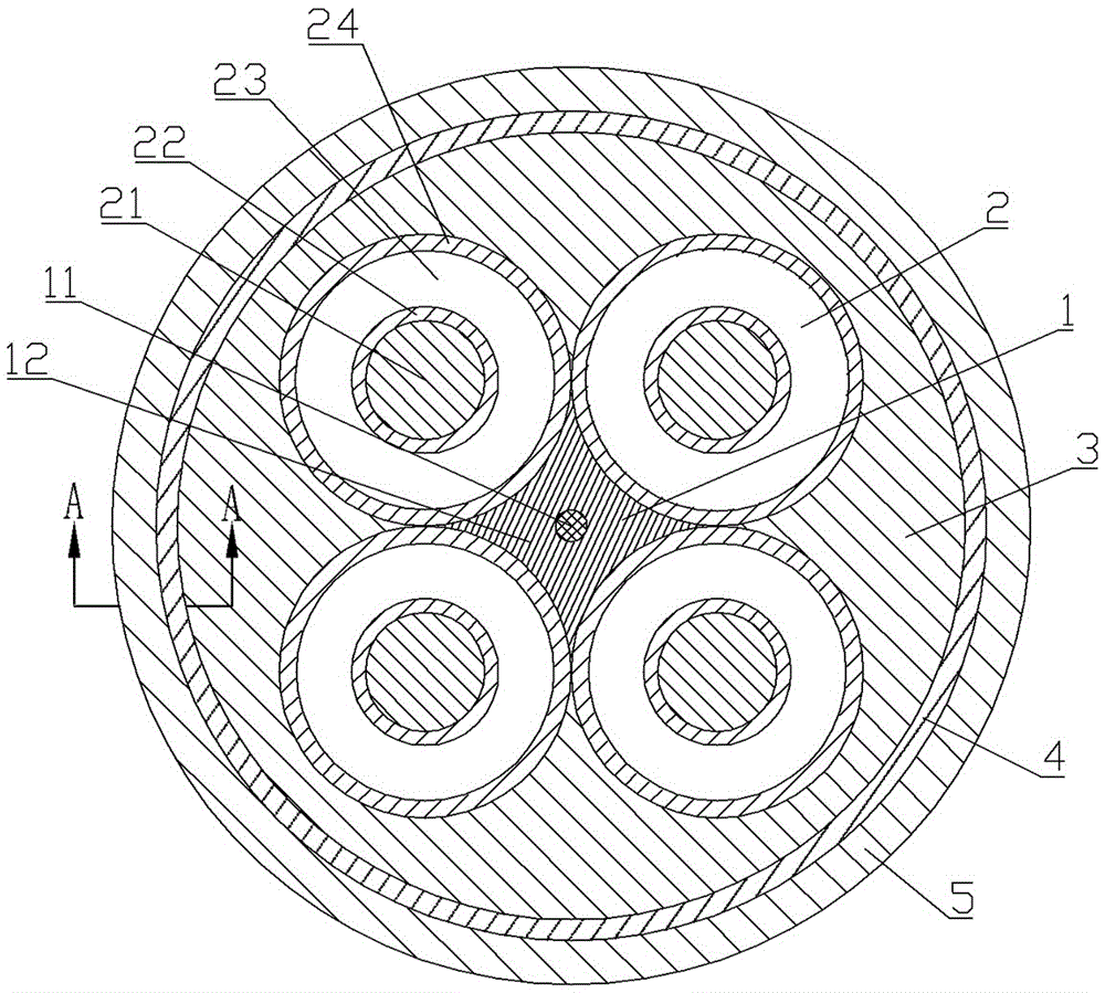 Deep submersion pressure-resistant waterproof cable and preparation method thereof