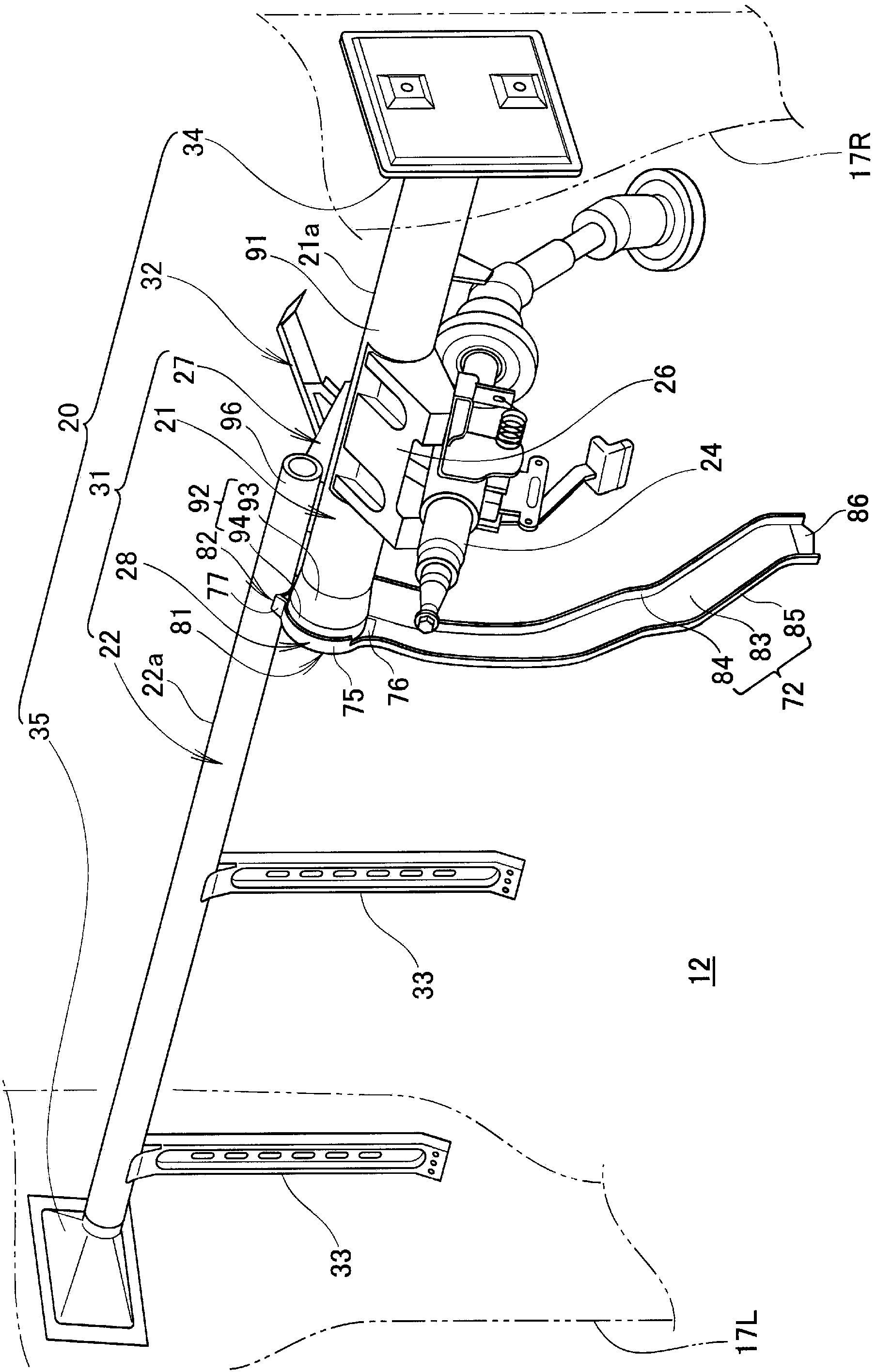 Steering hanger assembly for vehicle