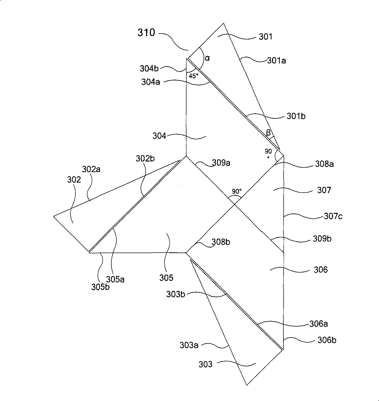 Total internal reflection color-combination prism and manufacture method