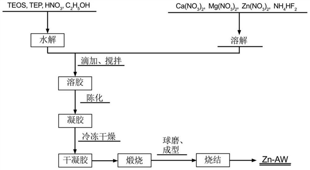 Zinc-doped porous bioactive glass ceramic and preparation method thereof