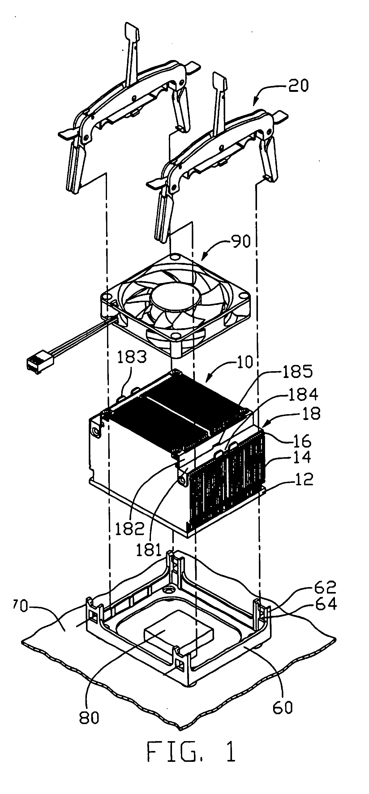 Retainer for heat sink