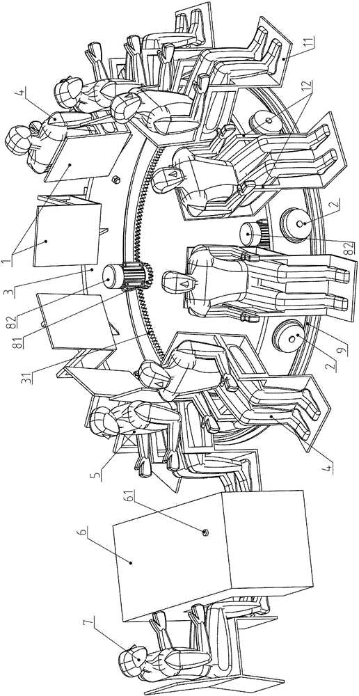 Seat moving type queuing machine