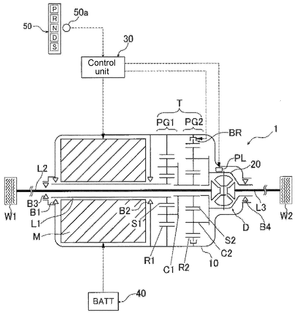 Driving device of vehicle