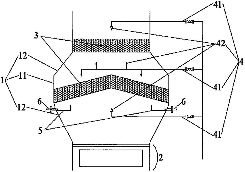 A gas efficient purification tower and gas treatment system