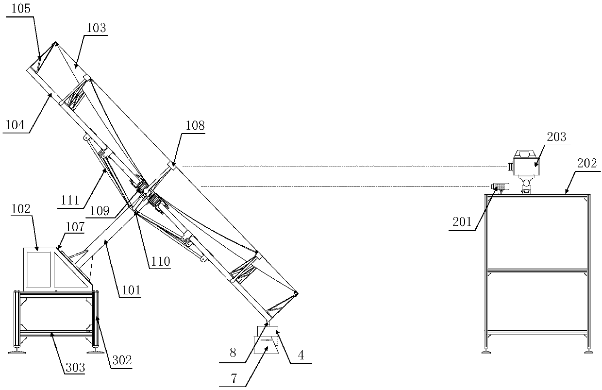 Umbrella-shaped reflector vibration measurement device and method