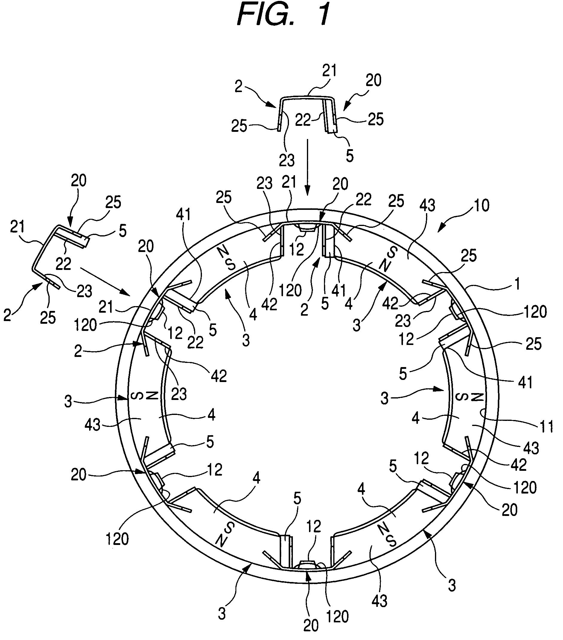 Yoke assembly for stator of starter motor