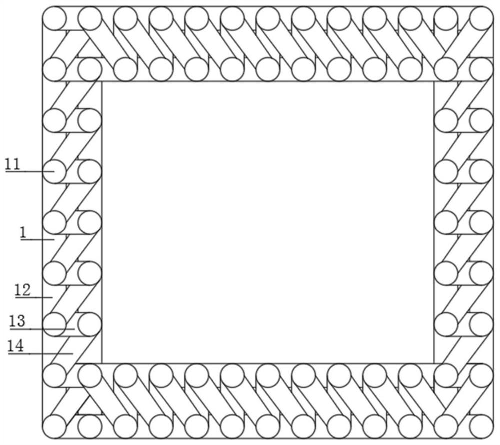 Reinforced concrete frame shear wall reinforcing structure