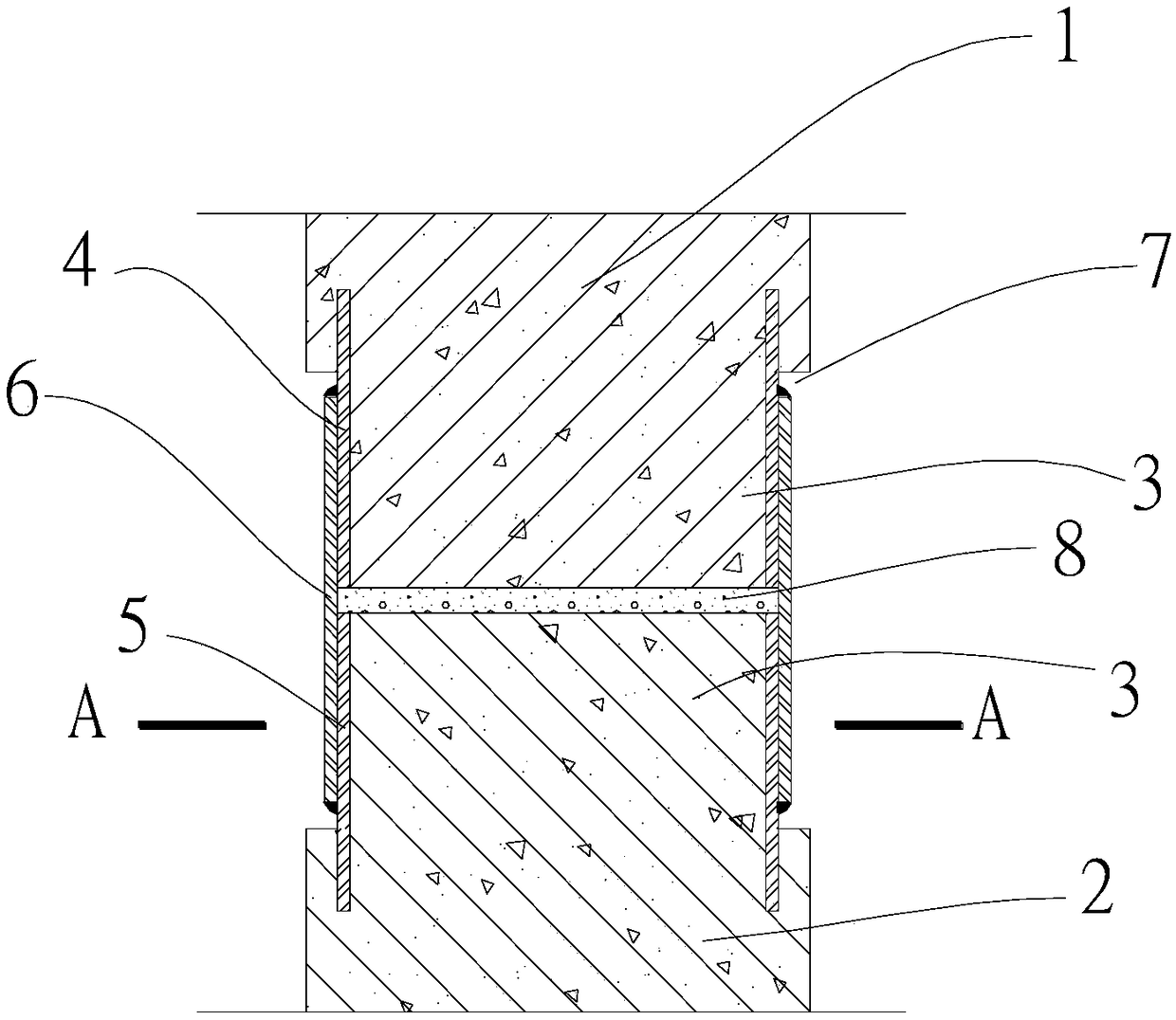 Inflection point prefabricated column connecting node and assembling method thereof